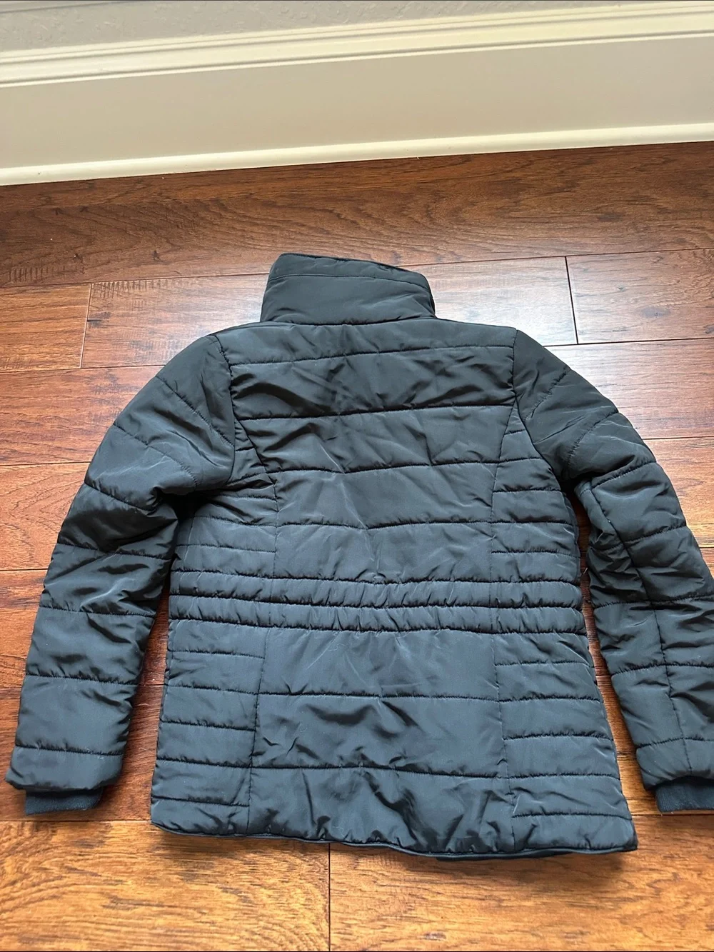 Copper Key Black Quilted Jacket with Zip Detail